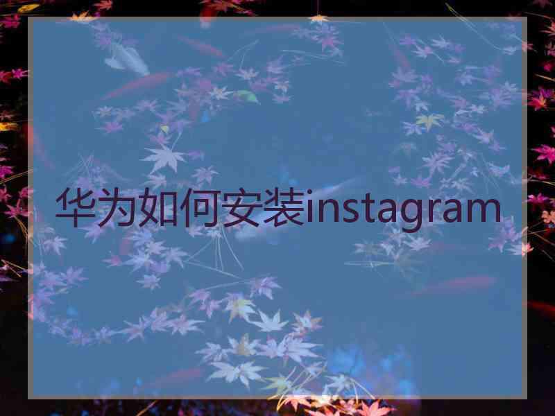 华为如何安装instagram