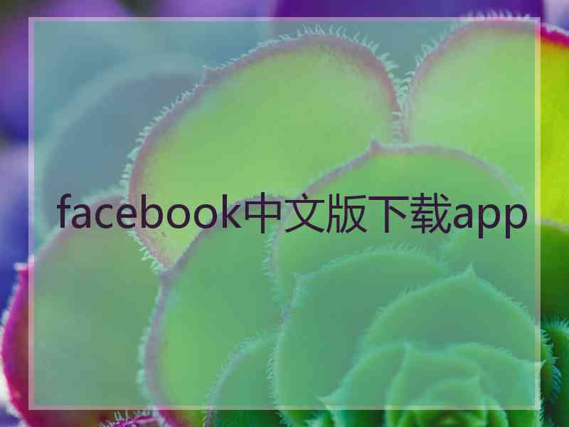 facebook中文版下载app