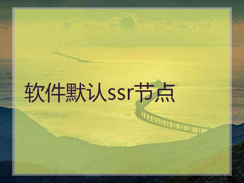 软件默认ssr节点