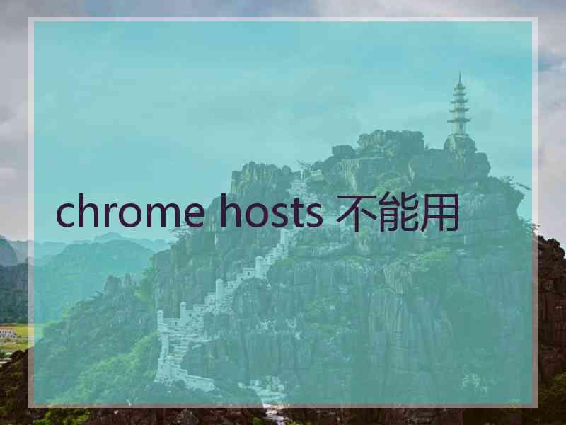 chrome hosts 不能用