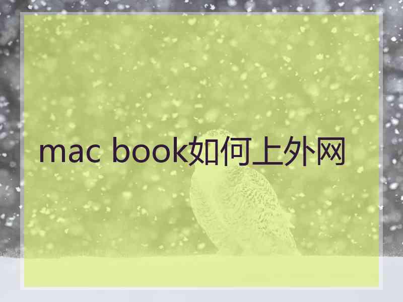 mac book如何上外网