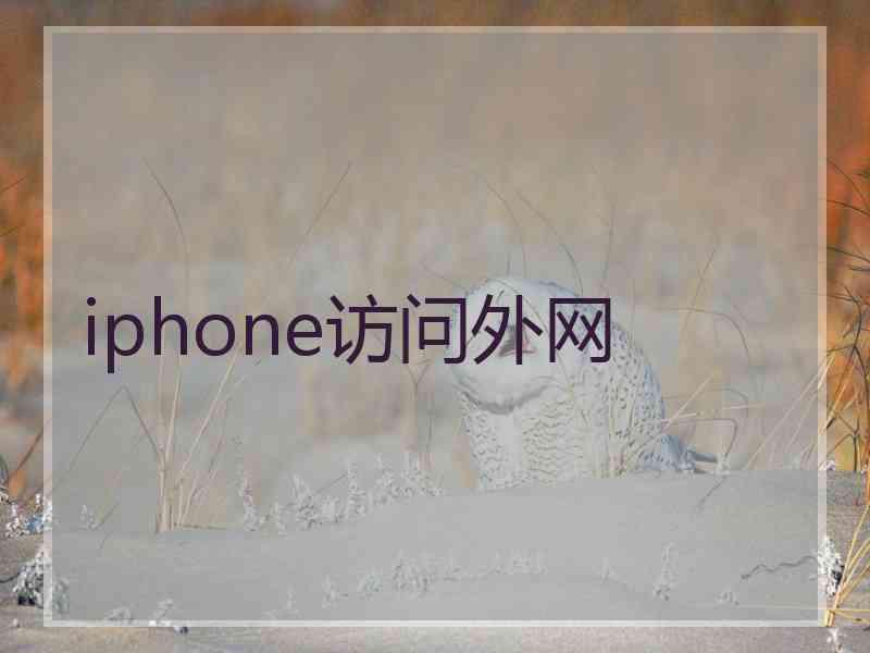 iphone访问外网