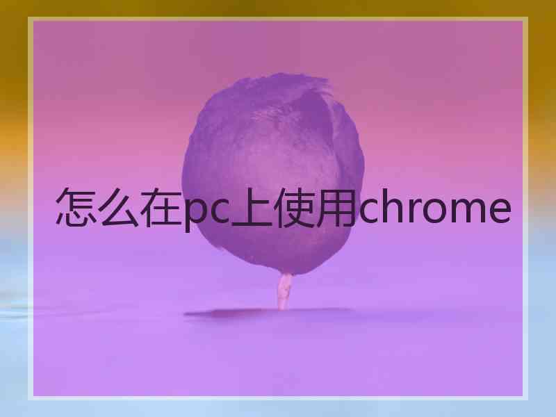 怎么在pc上使用chrome