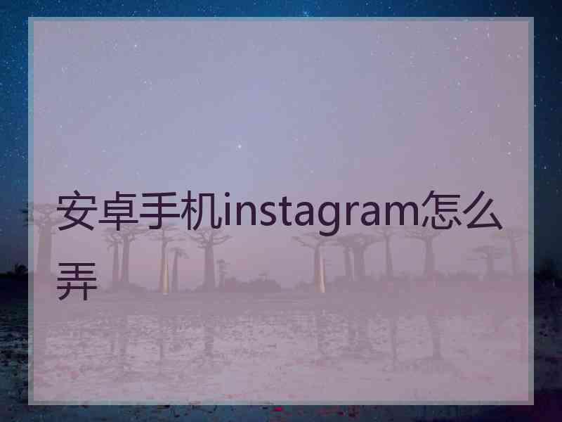 安卓手机instagram怎么弄