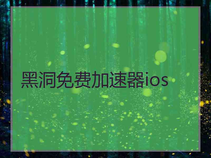 黑洞免费加速器ios