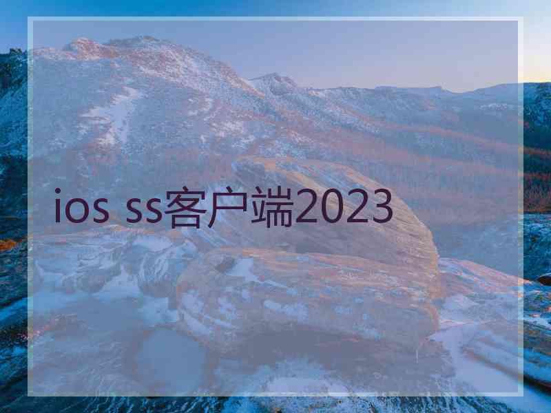 ios ss客户端2023