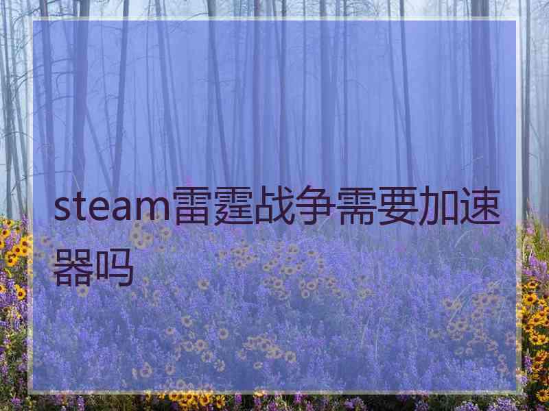 steam雷霆战争需要加速器吗