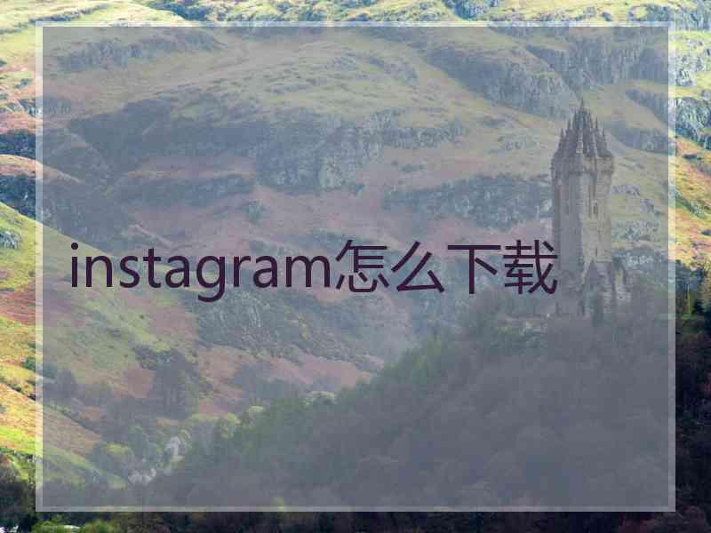 instagram怎么下载