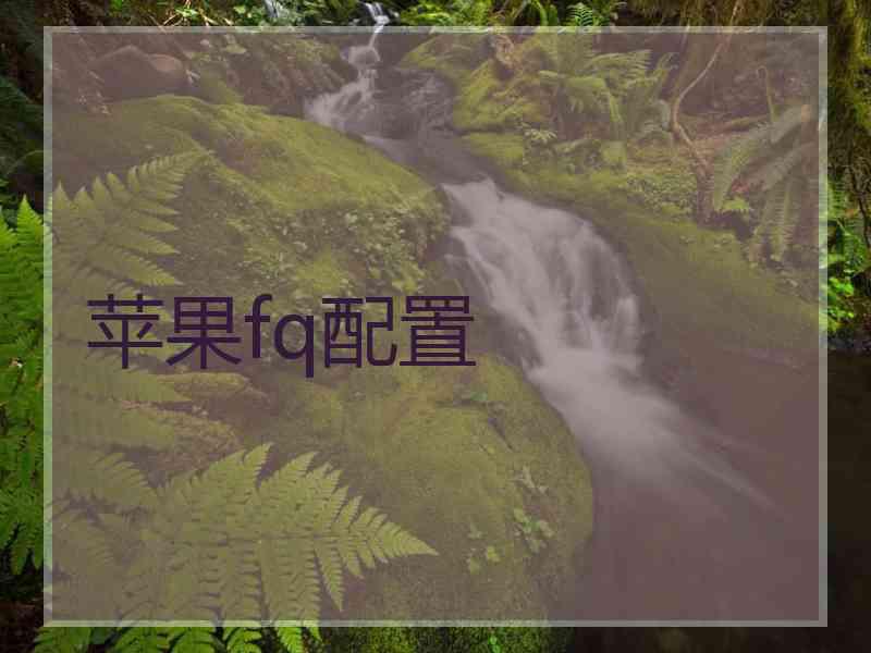 苹果fq配置