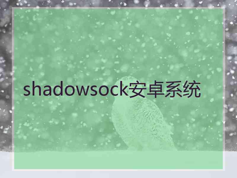 shadowsock安卓系统